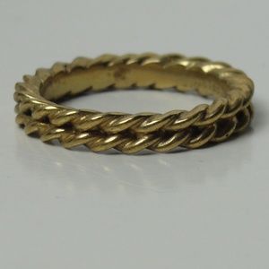 Men's Brass Ring-BRASS DBL ROPE Sz 9.5 #13